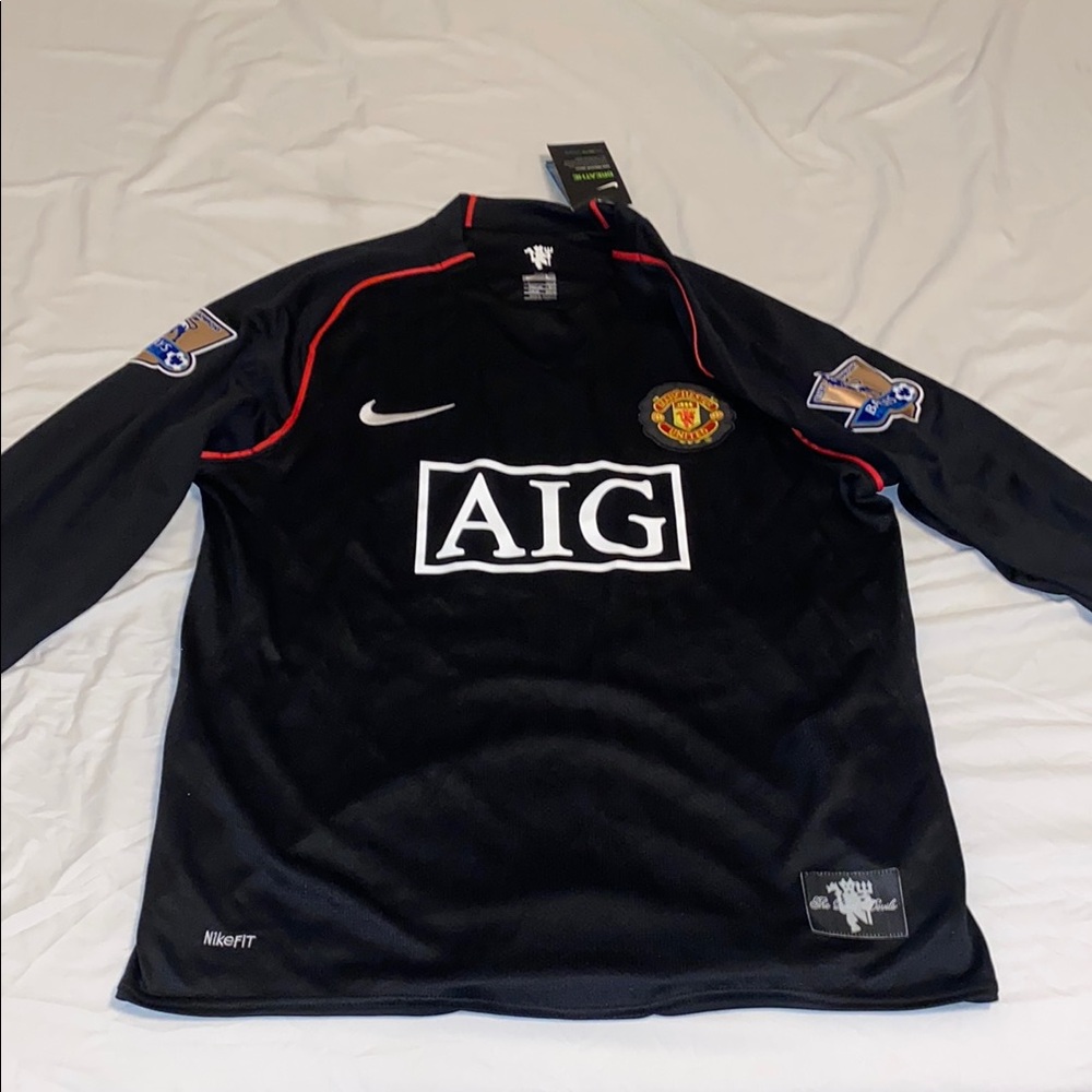 Nike Black cristiano Ronaldo 2007-2008 long sleeve Soccer Jersey
